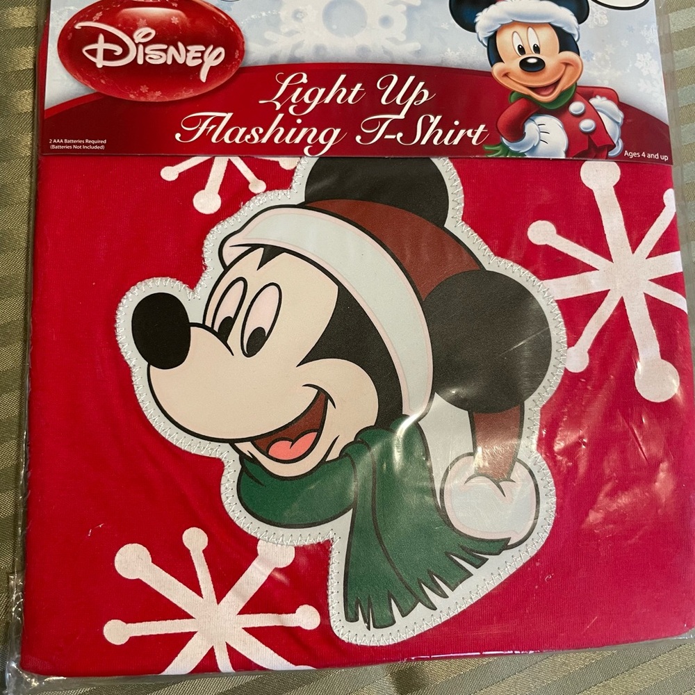 Disney Red Mickey Mouse Holiday Light-Up Shirt